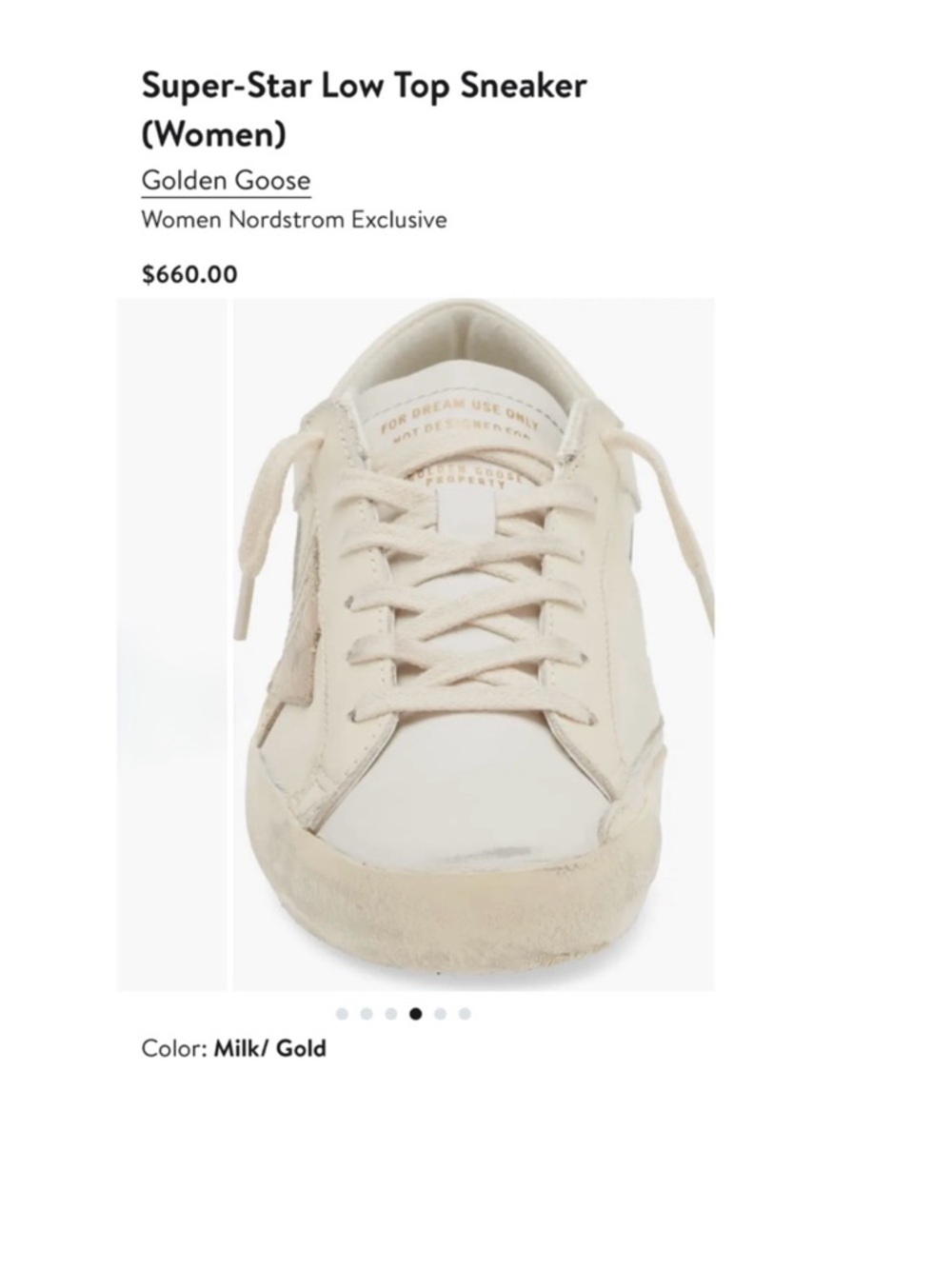 Golden Goose Super-Star Low Top Sneaker Women Nordstrom Exclusive
$660
Milk/Gold - Picture 3 of 17